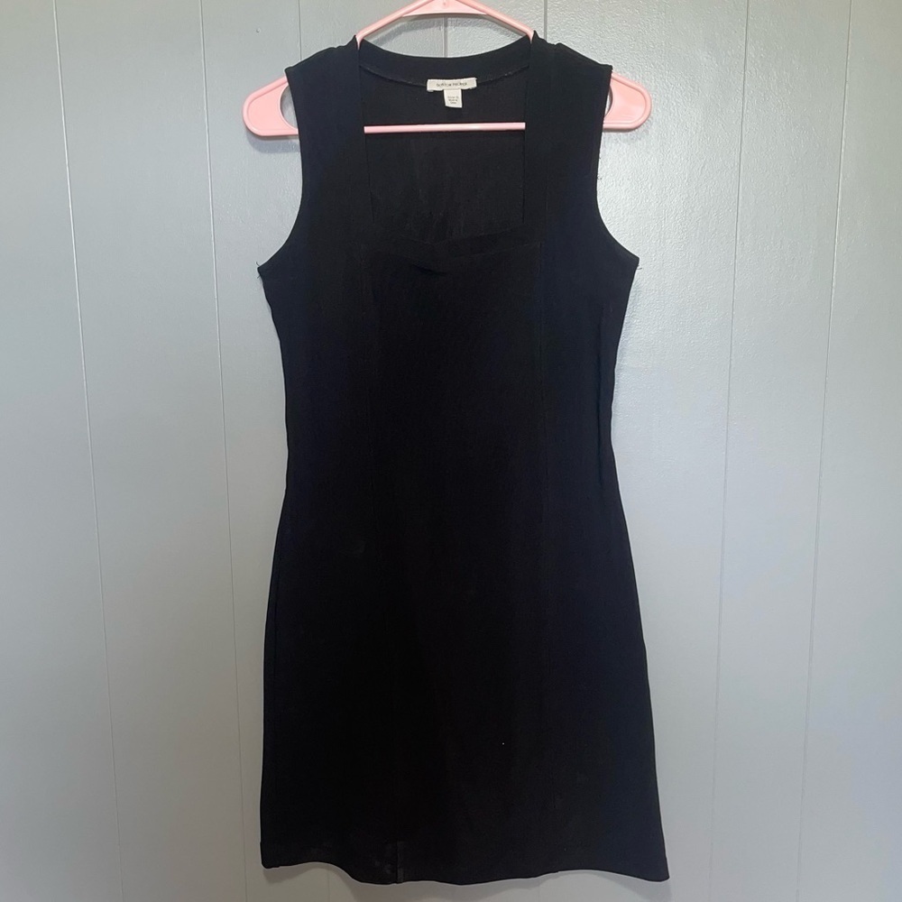 Boston Proper Nylon Spandex Square Neck Black Dress Small